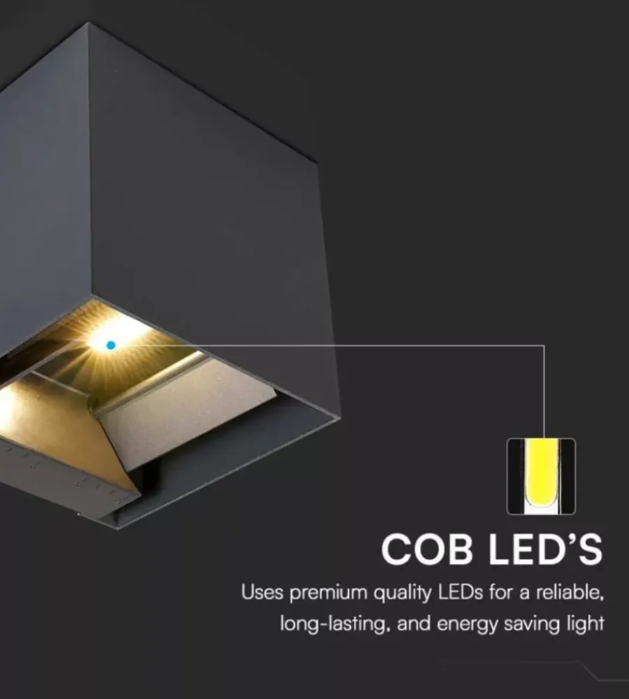 Illuminazione Per Esterno|Applique led solare da esterno vtac nero 4000k