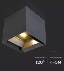 Illuminazione Per Esterno|Applique led solare da esterno vtac nero 4000k