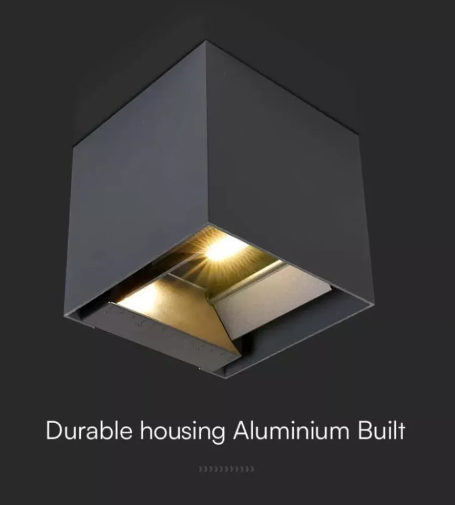 Illuminazione Per Esterno|Applique led solare da esterno vtac nero 4000k