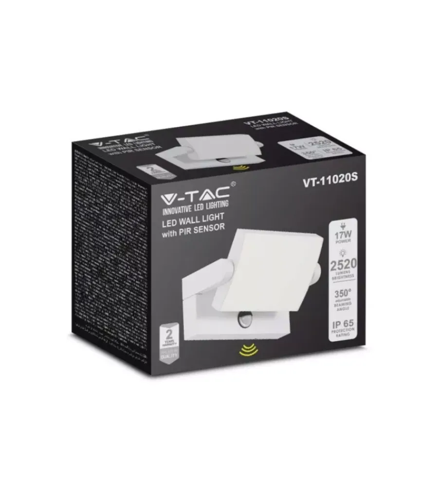 Discount Applique led solare da esterno rettangolare vtac bianco 3000k Illuminazione Per Esterno