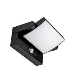Illuminazione Per Esterno|Applique led solare da esterno rettangolare vtac nero 4000k