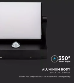 Illuminazione Per Esterno|Applique led solare da esterno rettangolare vtac nero 4000k
