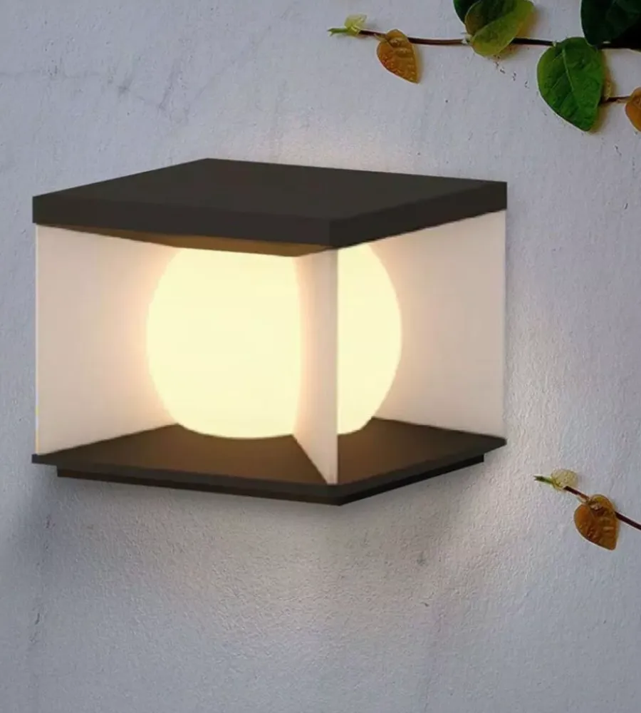 Clearance Applique led solare da esterno vtac nero con telecomando 3000k 3w Illuminazione Per Esterno