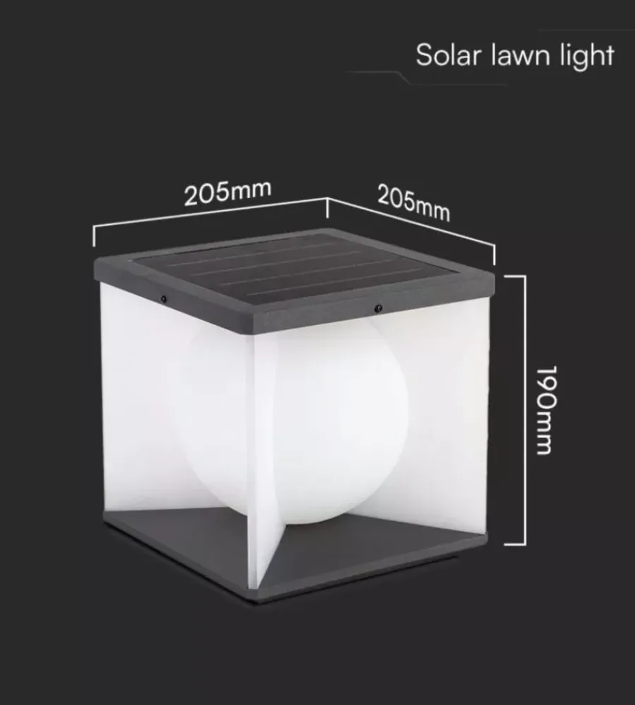 Clearance Applique led solare da esterno vtac nero con telecomando 3000k 3w Illuminazione Per Esterno