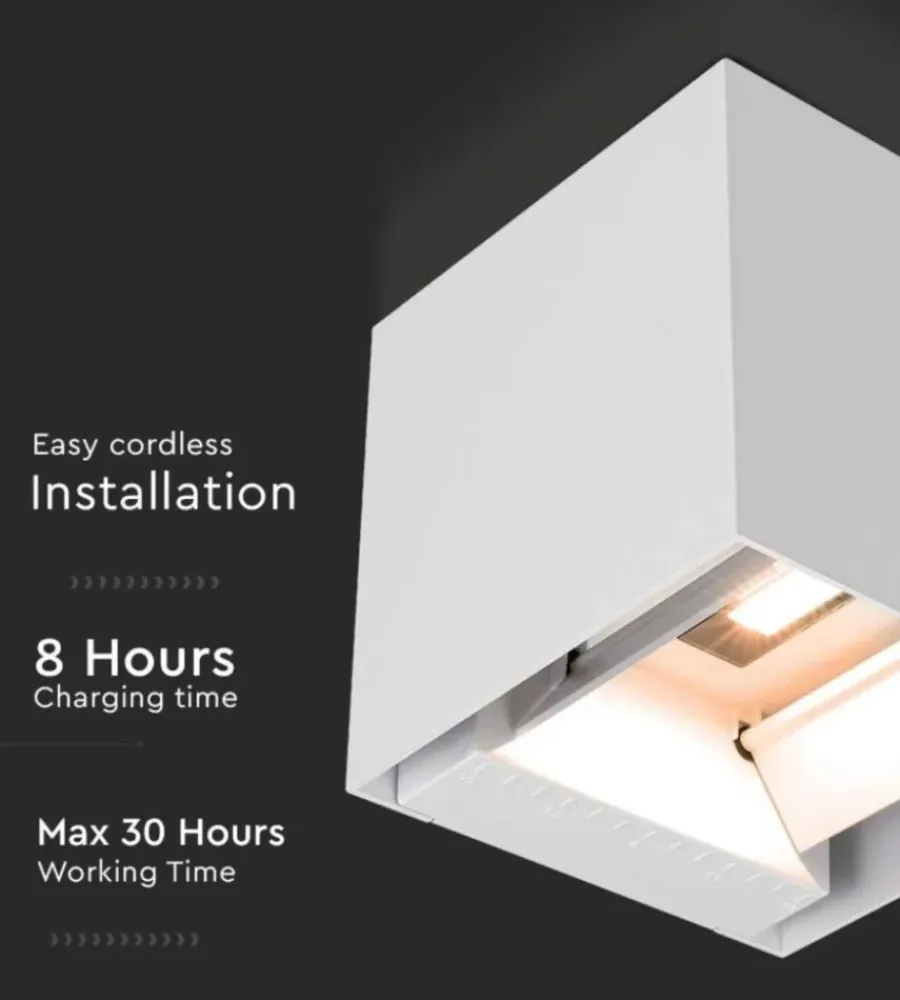 Illuminazione Per Esterno- Applique led solare da esterno vtac bianco 4000k