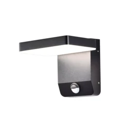 Illuminazione Per Esterno|Applique led solare da esterno quadrata vtac nero 4000k
