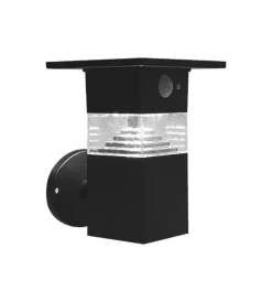 Illuminazione Per Esterno|Applique led solare da esterno vtac nero con sensore 3000k