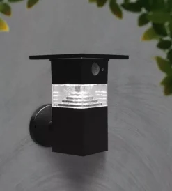 Illuminazione Per Esterno|Applique led solare da esterno vtac nero con sensore 3000k