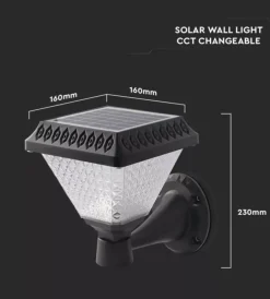 New Applique led solare vtac nero a piramide con telecomando 3in1 Illuminazione Per Esterno