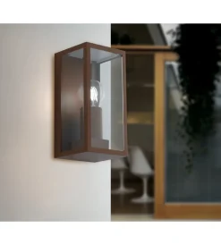Clearance Applique "mondrian" in metallo bronzo, 11x11x23 cm Illuminazione Per Esterno