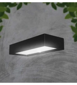 Best Applique nera 6w con pannello solare e sensore movimento, 9,7x23x4,27 cm Illuminazione Per Esterno