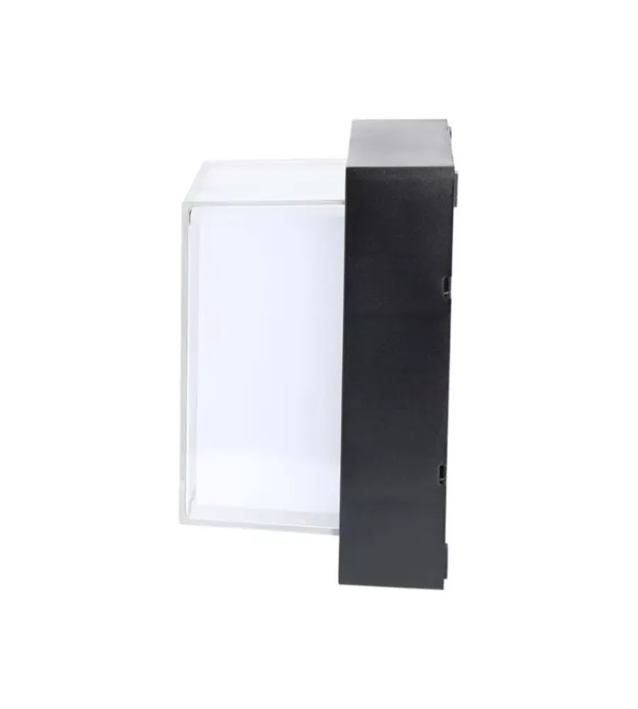Illuminazione Per Esterno|Applique quadrata da 12w scoperta led da esterno vtac nero 3000k
