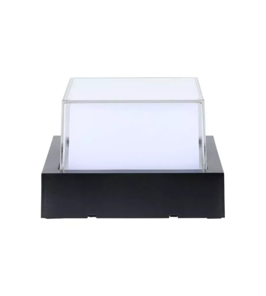 Illuminazione Per Esterno|Applique quadrata da 12w scoperta led da esterno vtac nero 3000k