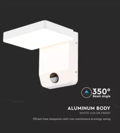 Online Applique quadrata led solare da esterno vtac bianco 3000k Illuminazione Per Esterno