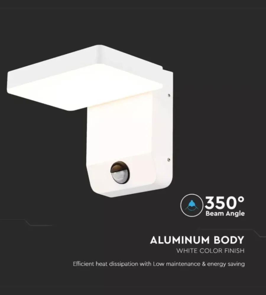 Online Applique quadrata led solare da esterno vtac bianco 3000k Illuminazione Per Esterno