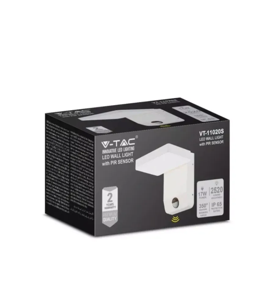 Online Applique quadrata led solare da esterno vtac bianco 3000k Illuminazione Per Esterno