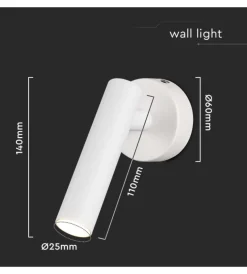 Illuminazione Per Interno|Applique slim da hotel bianca per lettura 2w, 4000k