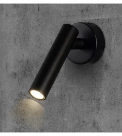 Illuminazione Per Interno|Applique slim da hotel nera per lettura 2w, 3000k
