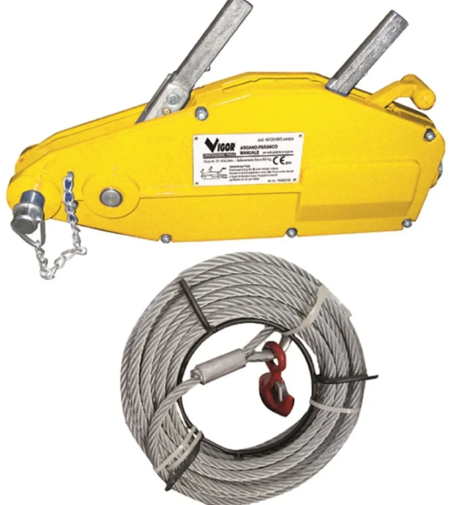 Paranchi E Vericelli- Argano manuale e fune vigor 20 m 3200 kg