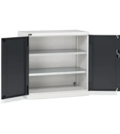 Best Armadietto con ante a battente fami "perfom" in lamiera grigio e antracite 102,3x55,5x100 cm Officina E Garage