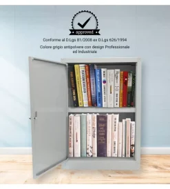 Hot Armadietto multiuso in metallo grigio 60x40x84 cm Officina E Garage