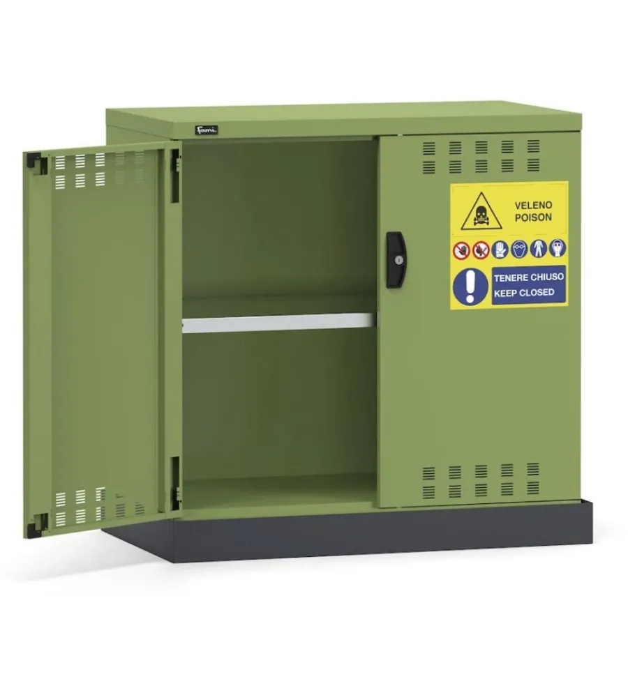 Outlet Armadietto per fitofarmaci fami "perfom" in lamiera verde 104,8x60x102,7 cm Officina E Garage