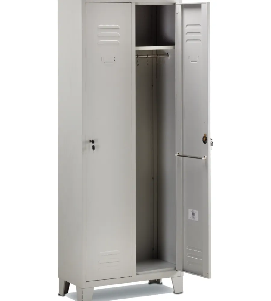Officina E Garage- Armadietto spogliatoio essenza in metallo 2 posti 68,5x33x180 cm