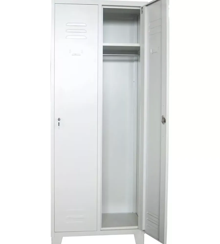 Officina E Garage- Armadietto spogliatoio essenza in metallo 2 posti 68,5x33x180 cm