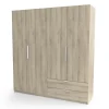 Outlet Armadio 4 ante 2 cassetti quercia 178x51,4x191,5 cm Armadi
