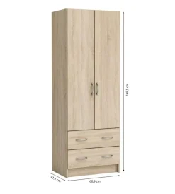 Armadi- Armadio 2 ante 2 cassetti rovere 169,5x60,9x41,1 cm