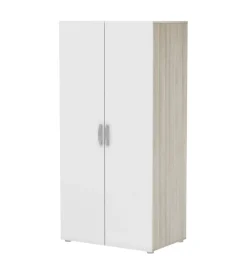 Armadi- Armadio 2 ante battenti quercia e bianco 79,4x51,6x165 cm