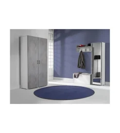 Armadi|Armadio 2 ante bianco e cemento 90x45x195 cm