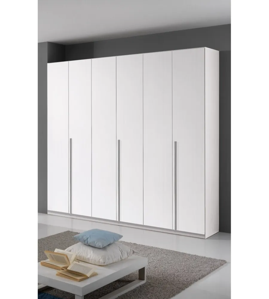 New Armadio 6 ante "giotto" bianco graffiato 258x54x240 cm Armadi