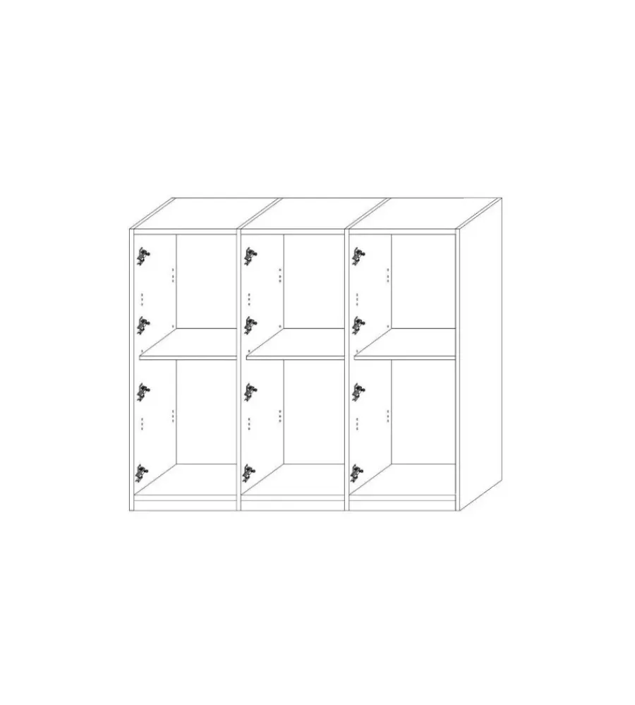 New Armadio 6 ante "giotto" bianco graffiato 258x54x240 cm Armadi