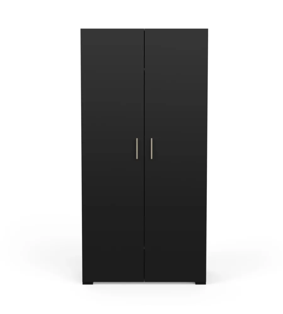 New Armadio 2 ante "izzy" colore quercia e nero opaco, 90,3x51,7x185,7 cm Armadi