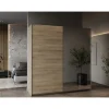 Armadi|Armadio 2 ante scorrevoli "ghost" con specchio quercia 194,5x59,9x203 cm