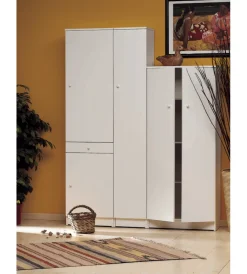 Sarmog Mobili Multiuso|Armadio basso 2 ante bianco, 62x147x34 cm