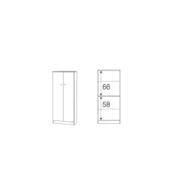Sarmog Mobili Multiuso|Armadio basso 2 ante bianco, 62x147x34 cm