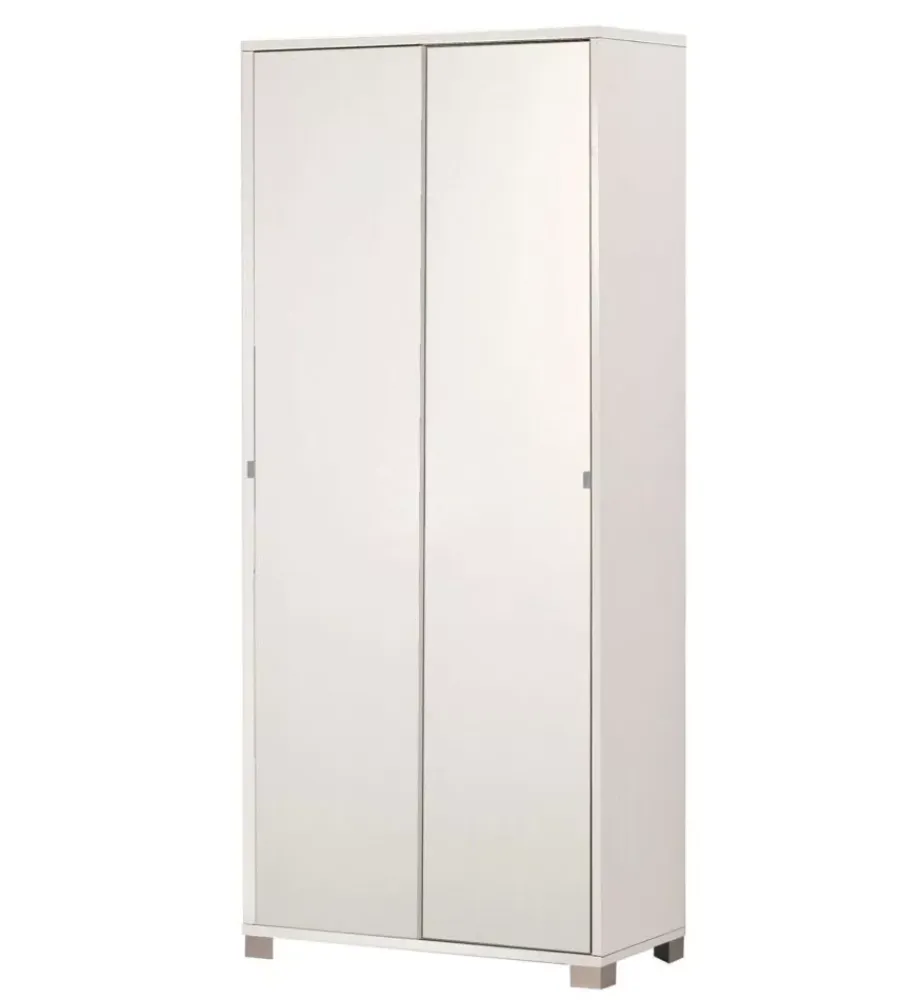 Sarmog Armadi|Armadio con 2 ante scorrevoli bianco, 82x41x190 cm
