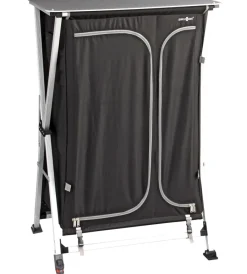Brunner Campeggio|Armadio da campeggio pieghevole "azabache hsc cross s" in alluminio e poliestere nero 6 ripiani 70x59x125 cm