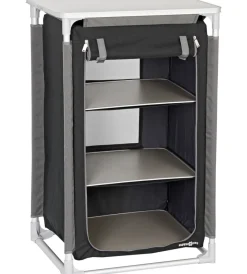 Brunner Campeggio|Armadio da campeggio pieghevole "azabache ls" in alluminio e poliestere nero 3 ripiani 59x48x104 cm