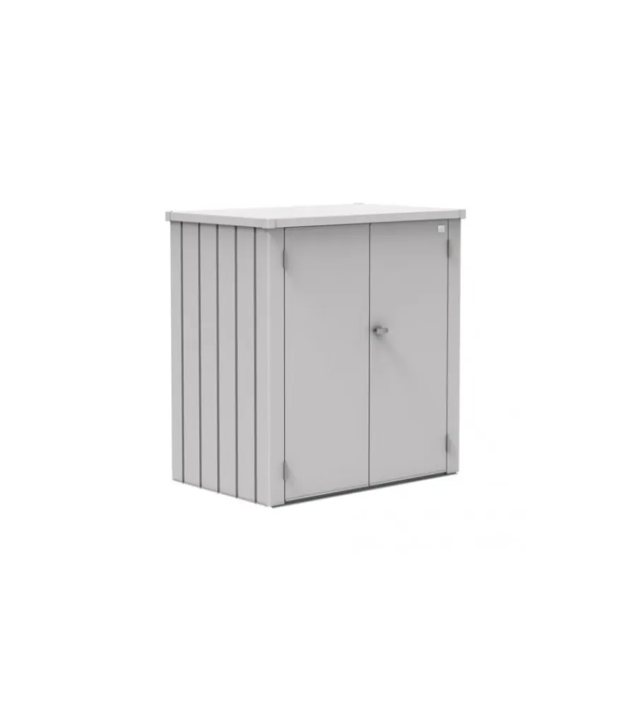 Contenitori Da Esterno-Biohort Armadio da esterno "romeo l" in acciaio argento metallizzato, 132x87x140 cm - 55080