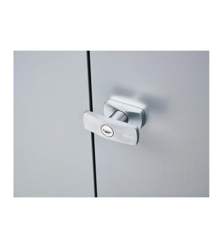 Contenitori Da Esterno-Biohort Armadio da esterno "romeo l" in acciaio argento metallizzato, 132x87x140 cm - 55080