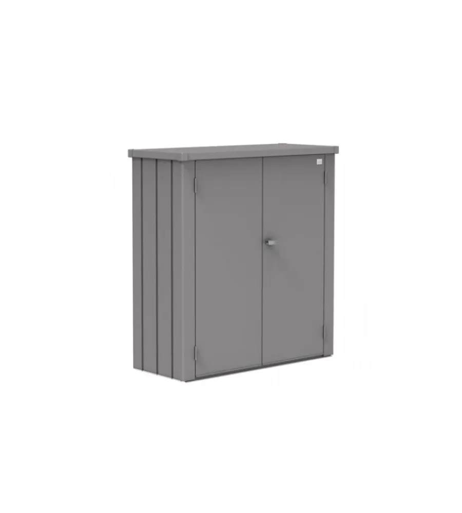 Biohort Contenitori Da Esterno|Armadio da esterno "romeo m" in acciaio grigio quarzo metallizzato, 132x57x140 cm - 58070