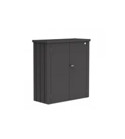 Contenitori Da Esterno-Biohort Armadio da esterno "romeo m" in acciaio grigio scuro metallizzato, 132x57x140 cm - 56070