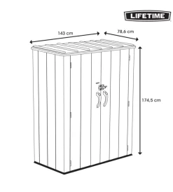 Lifetime Contenitori Da Esterno|Armadio da esterno in resina grigio 143x78,6x174,5 cm
