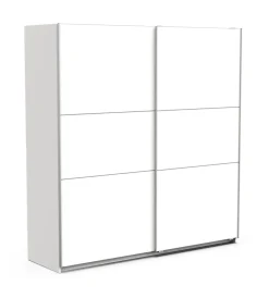 Armadi- Armadio "ghost" bianco con ante scorrevoli, 194x59x203 cm