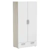 Hot Armadio guardaroba con due ante "nano" con ripiani quercia e bianco, 81,2x37,6x167 cm Armadi