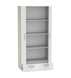 Hot Armadio guardaroba con due ante "nano" con ripiani quercia e bianco, 81,2x37,6x167 cm Armadi