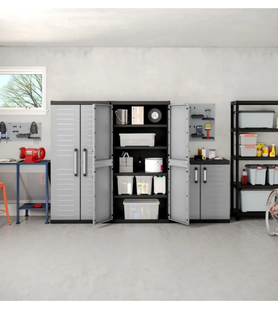 Keter Riponimento In Resina|Armadio in resina alto "detroit xl" grigio, 89x54x182 cm